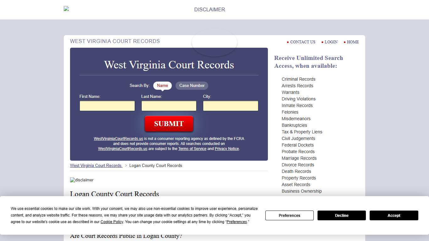 Logan County Court Records WestVirginiaCourtRecords.us
